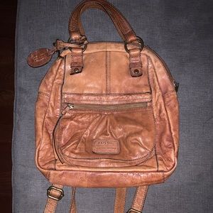 Vintage fossil backpack distressed